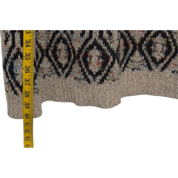 Anthropologie Beige Patterned Cardigan with Faux Fur Collar - Picture 10 of 14